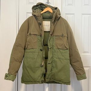 Vintage Denim & Supply Ralph Lauren Military Down Parka Olive Green/ Tan